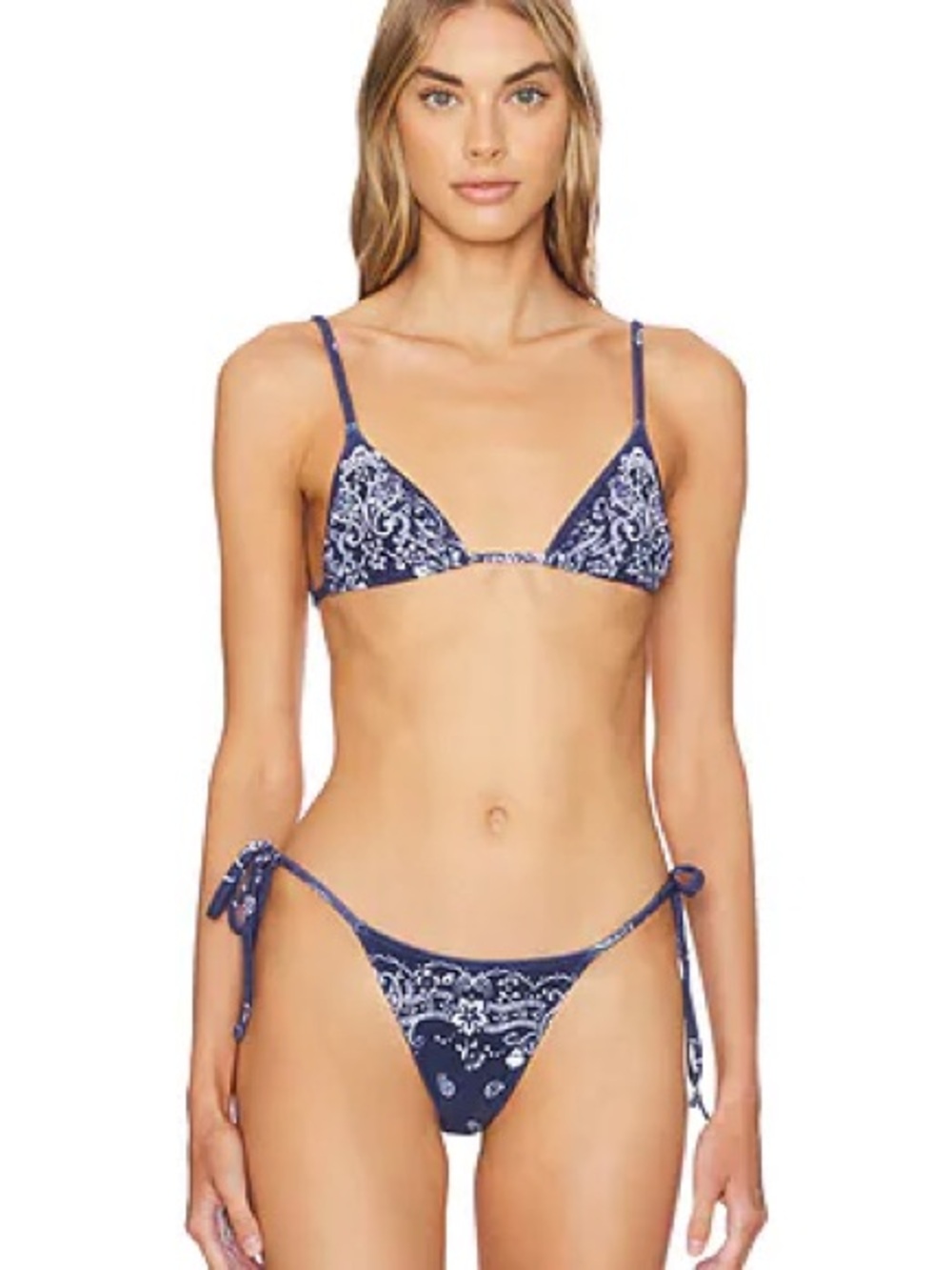 TROPIC OF C Equator Bikini Top & Bottom Set in Navy Bandana